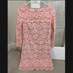 Vince Camuto pink lace dress